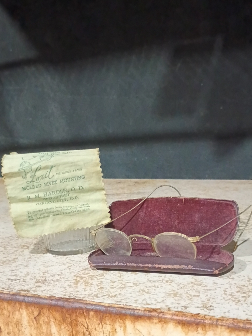 Vintage Gold Tone Eyeglasses with Case - Gold